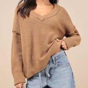 Lulus Notably Toasty Brown Sweater - Size S
